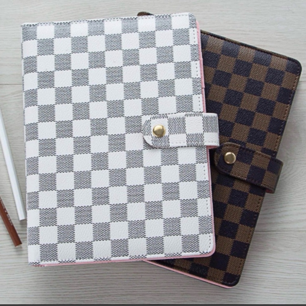 #20. A5 6 Ring Checkered Patterned Agenda Planner Notebooks